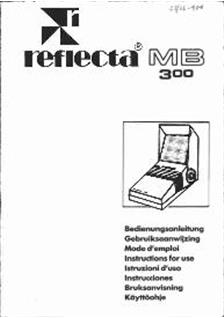 Reflecta MB 300 manual. Camera Instructions.